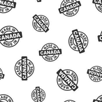 Made in Canada stamp seamless pattern background. Business flat vector illustration. Manufactured in Canada symbol pattern.