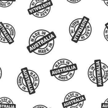 Made in Australia stamp seamless pattern background. Business flat vector illustration. Manufactured in Australia symbol pattern.