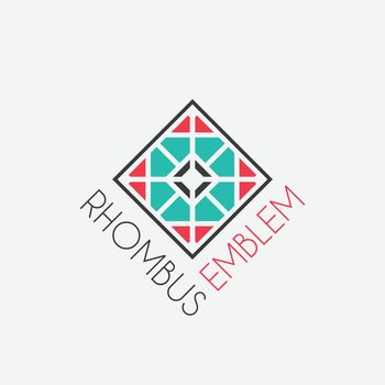 Vector mosaic rhombus emblem
