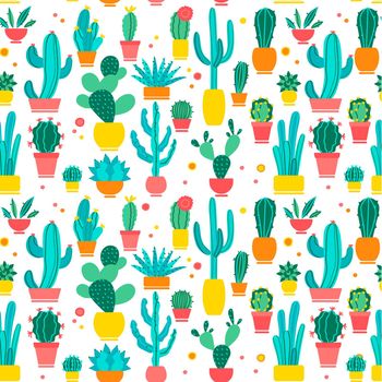 Cacti seamless pattern