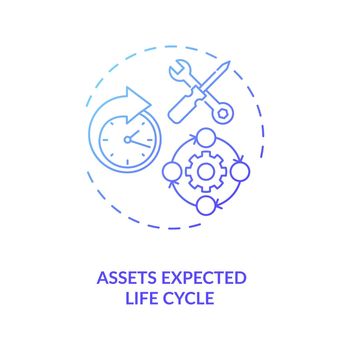 Assets expected life cycle concept icon