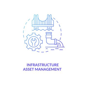 Infrastructure asset management concept icon