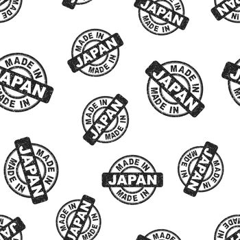 Made in Japan stamp seamless pattern background. Business flat vector illustration. Manufactured in Japan symbol pattern.