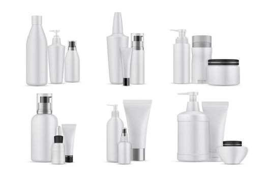 Realsitic cosmetic bottles set collection