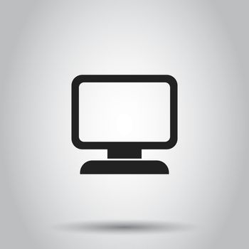 Computer, monitor icon. Vector illustration on isolated background. Business concept computer pictogram.