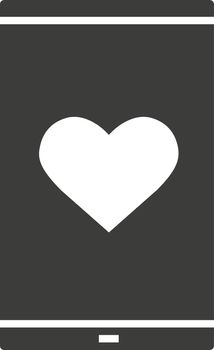 Smartphone dating app glyph icon