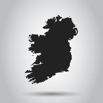 Ireland vector map. Black icon on white background.