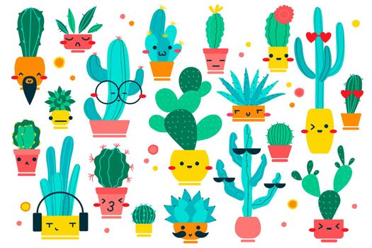 Cacti doodle set