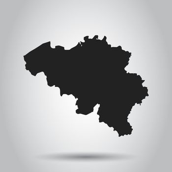 Belgium vector map. Black icon on white background.