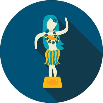 Hula Dancer Statuette icon. Summer. Vacation