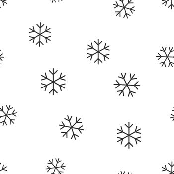Snowflake seamless pattern background. Business flat vector illustration. Winter snowflake sign symbol pattern.