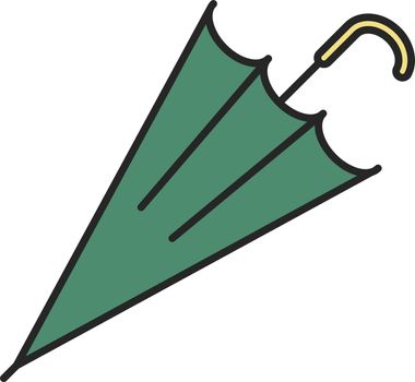 Closed umbrella color icon