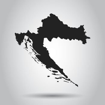 Croatia vector map. Black icon on white background.