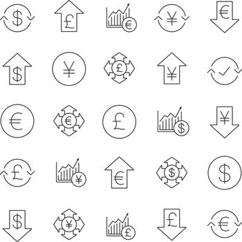 Economics linear icons set