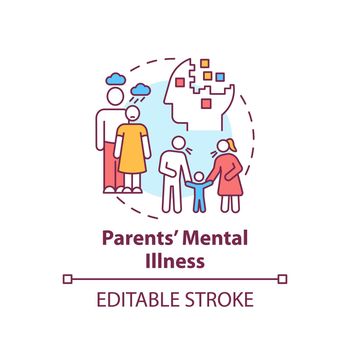 Parents mental illness concept icon
