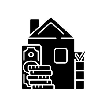 Down payment black glyph icon
