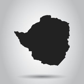 Zimbabwe vector map. Black icon on white background.