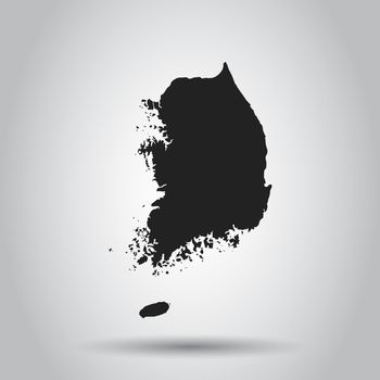 South Korea vector map. Black icon on white background.