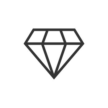 Diamond jewel gem vector icon in flat style. Diamond gemstone illustration on white isolated background. Jewelry brilliant concept.