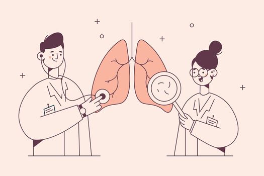 Lungs examination in medicine, pulmonology concept