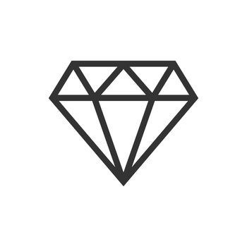 Diamond jewel gem vector icon in flat style. Diamond gemstone illustration on white isolated background. Jewelry brilliant concept.