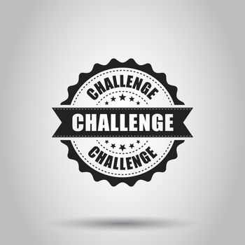 Challenge grunge rubber stamp. Vector illustration on white background. Business concept challenge stamp pictogram.