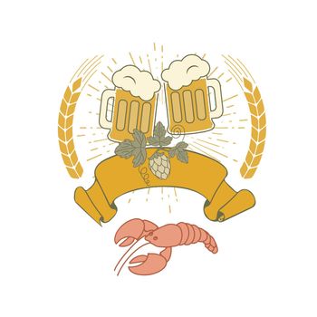 An emblem with beer