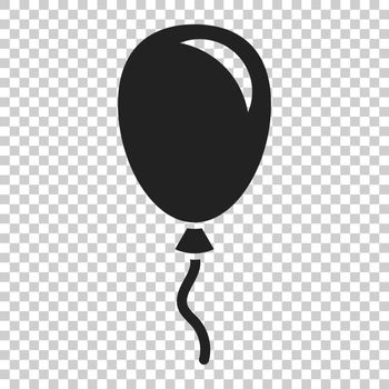 Air balloon flat vector icon. Birthday baloon illustration on isolated transparent background. Balloon business concept.