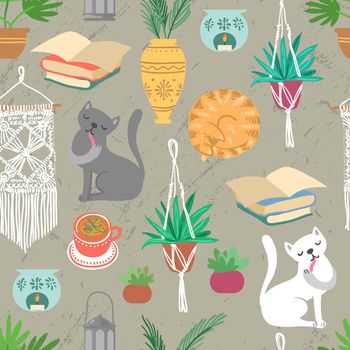 Cozy hand drawn vector set of elements.