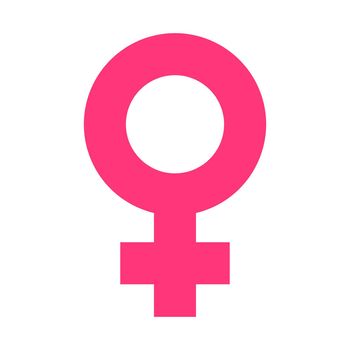 Female sex symbol vector icon in flat style. Women gender illustration on white isolated background. Girl masculine business concept.
