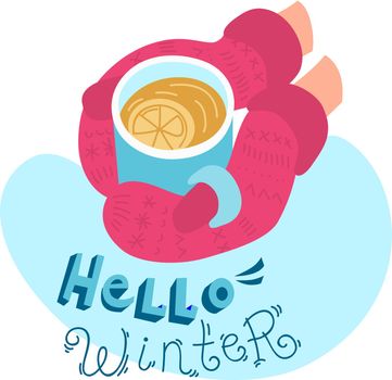 beautiful vector illustration winter activities. hello winter
