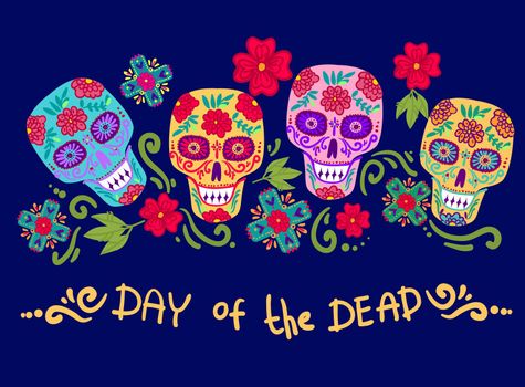 Day of the dead vector illustration. Dia de los muertos.