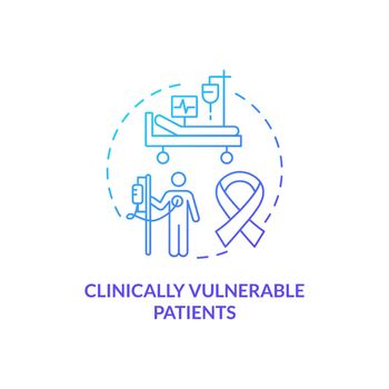 Clinically vulnerable patients concept icon