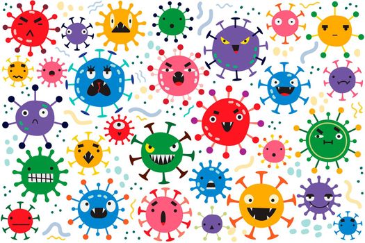 Coronavirus doodle set