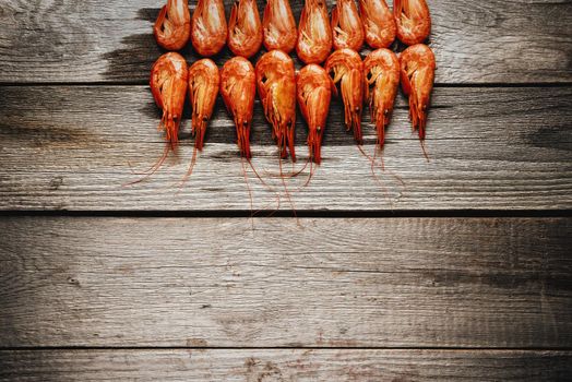 Red boiled shrimps
