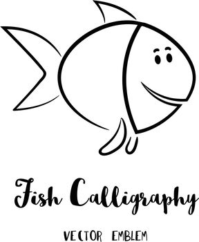 Vector Fish Calligraphy Emblem