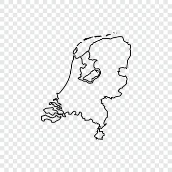 Netherland map on transparent background. Vector illustration.