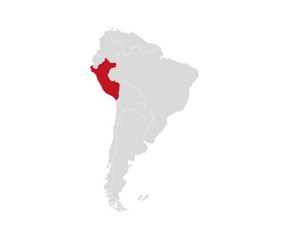 Peru on South America map vector. Vector illustration.