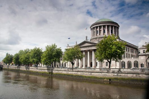 Four Courts Building on the river Liffey in Dublin Ireland
