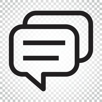 Speech bubble flat vector icon. Discussion dialog logo illustration. Business pictogram concept. Business concept simple flat pictogram on isolated background.