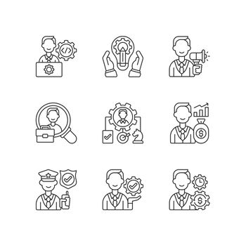 Organization structure linear icons set