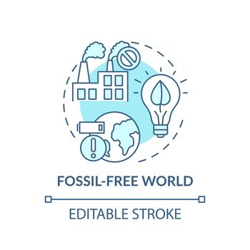 Fossil-free world concept icon