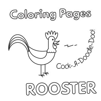 Cartoon Rooster Coloring Book