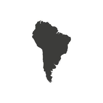 South America on white background, vector illustration.