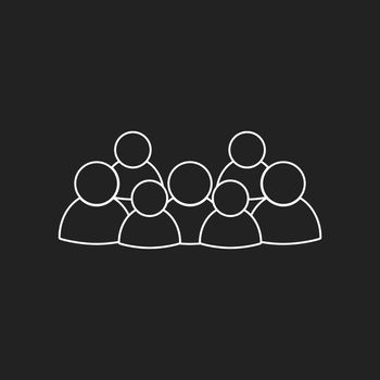 Group of people vector icon in line style. Persons icon illustration.