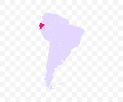 Ecuador on South America map vector. Vector illustration.