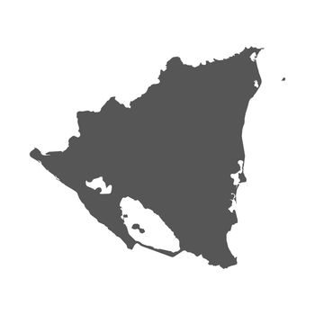 Nicaragua vector map. Black icon on white background.