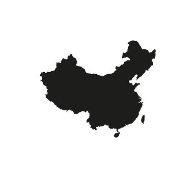 China map on white background. Vector illustration.