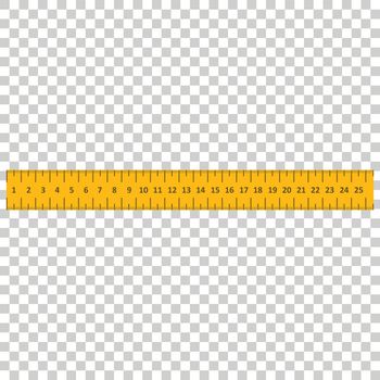Yellow ruler. Instrument of measurement vector illustration.