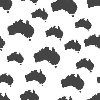 Australia map seamless pattern. Business concept Australia pictogram. Vector illustration on white background.